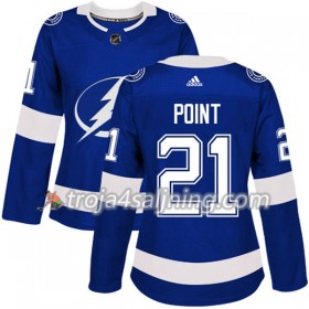 Tampa Bay Lightning tröja Brayden Point 21 Adidas 2017-2018 Blå Authentic - Dame NHL Tröjor